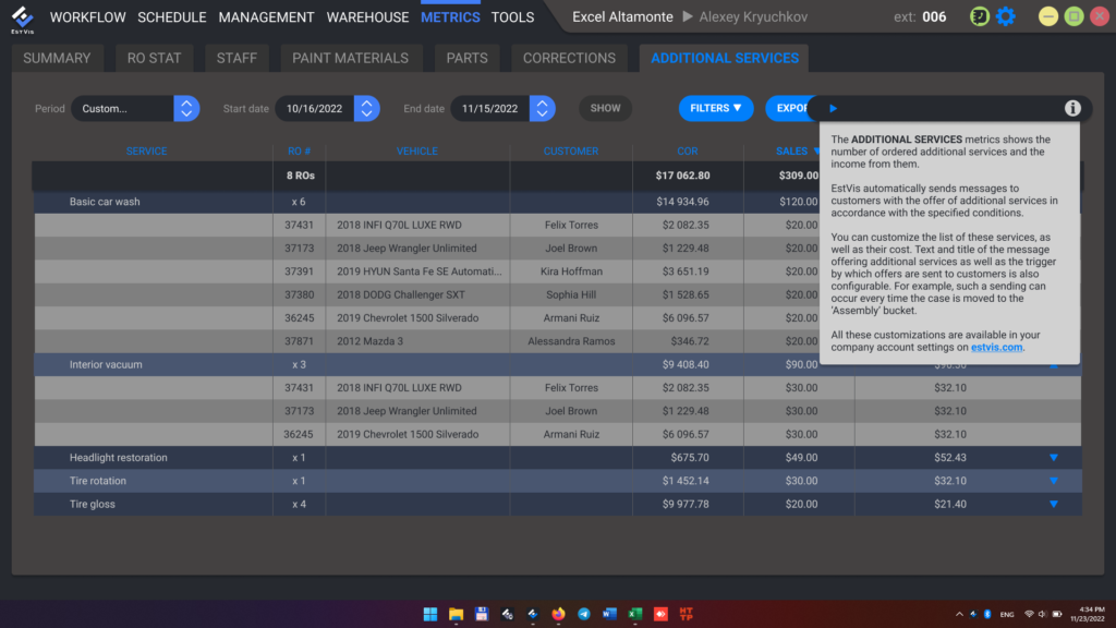 Additional services - Workflow Metrics